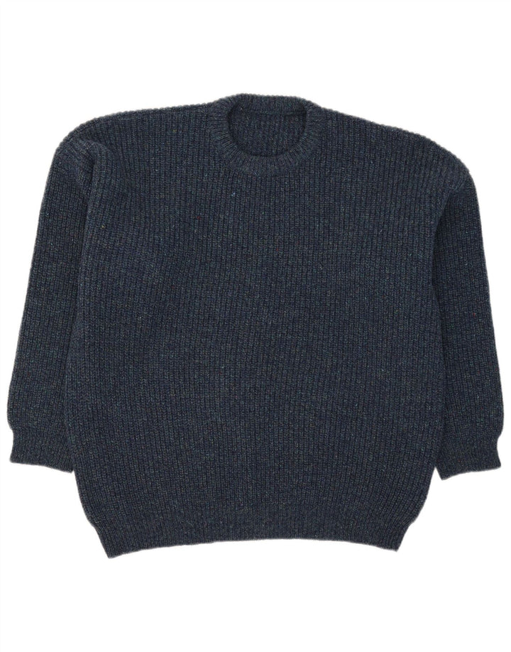 Vintage ανδρικό πουλόβερ με λαιμόκοψη XL Navy Blue