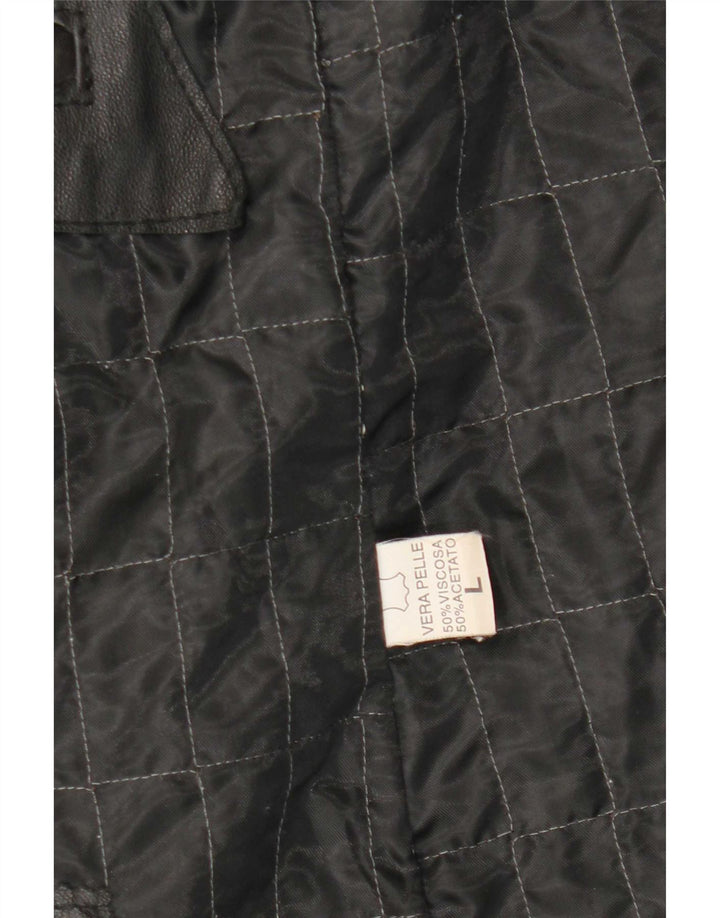 Vintage Ανδρικό Oversized Δερμάτινο Μπουφάν UK 40 Large Black Leather