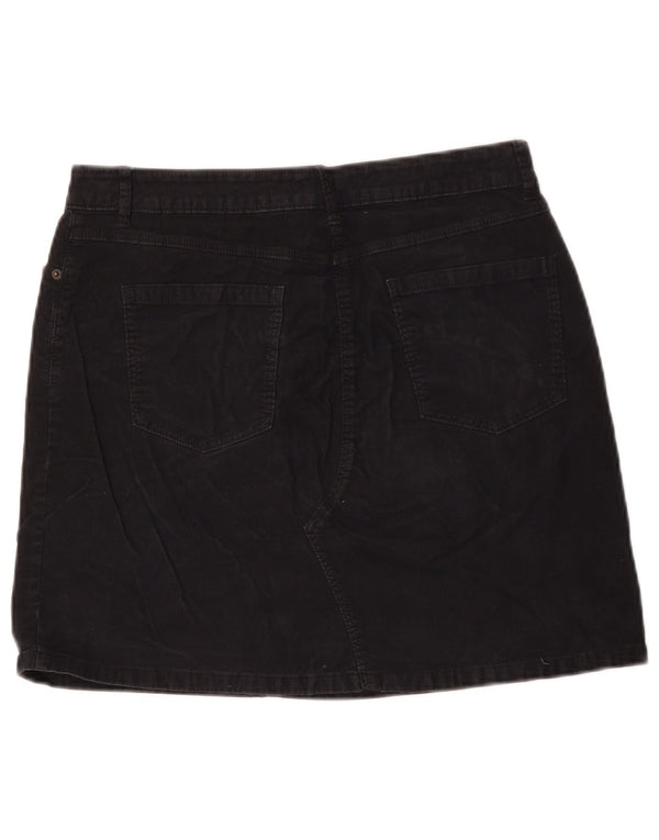 Marks & Spencer Γυναικεία Μίνι Κοτλέ φούστα UK 12 Medium W32 Μαύρη βαμβακερή