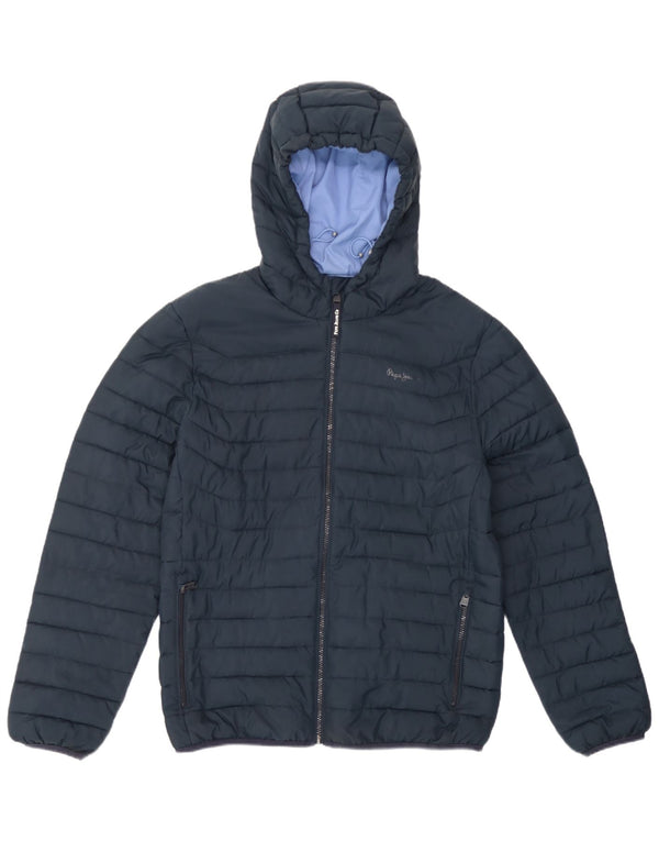 Ανδρικό μπουφάν PEPE Jeans με κουκούλα UK 38 Medium Navy Blue Polyester