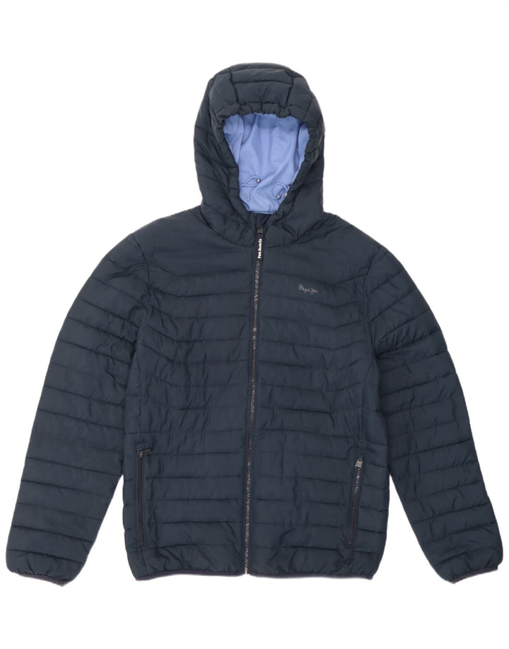 Ανδρικό μπουφάν PEPE Jeans με κουκούλα UK 38 Medium Navy Blue Polyester