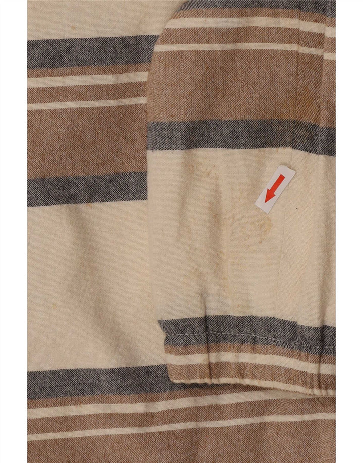 Zara Mens Bomber Jacket UK 38 Medium Beige ριγέ βαμβακερό