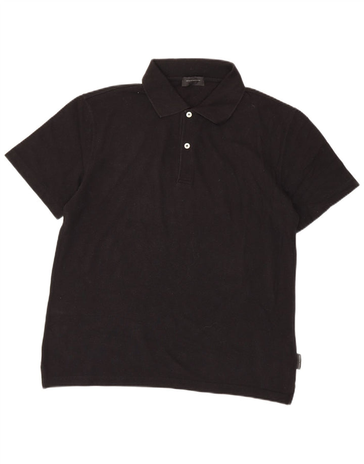 Sergio Tacchini Ανδρικό Πόλο Μπλουζάκι IT 50 Μεσαίο Μαύρο Βαμβακερό