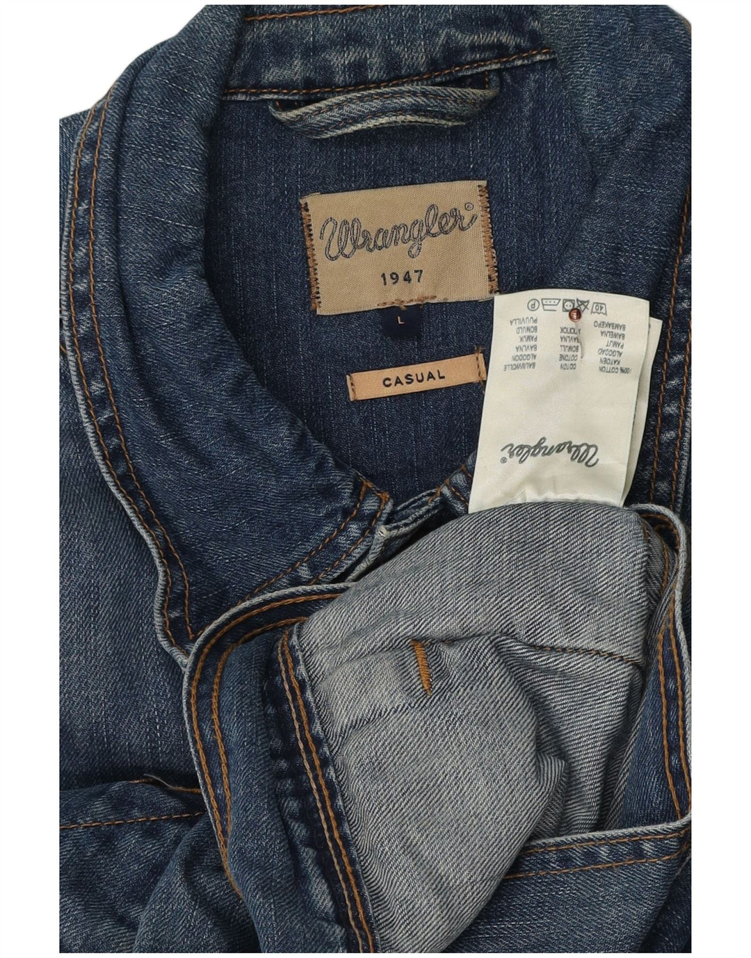 Ανδρικό τζιν μπουφάν Wrangler UK 40 μεγάλο μπλε βαμβακερό