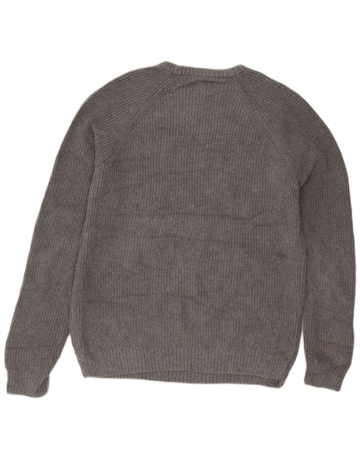 Ανδρικό πουλόβερ Zara Boat Neck Jumper Μεσαίο γκρι βαμβακερό