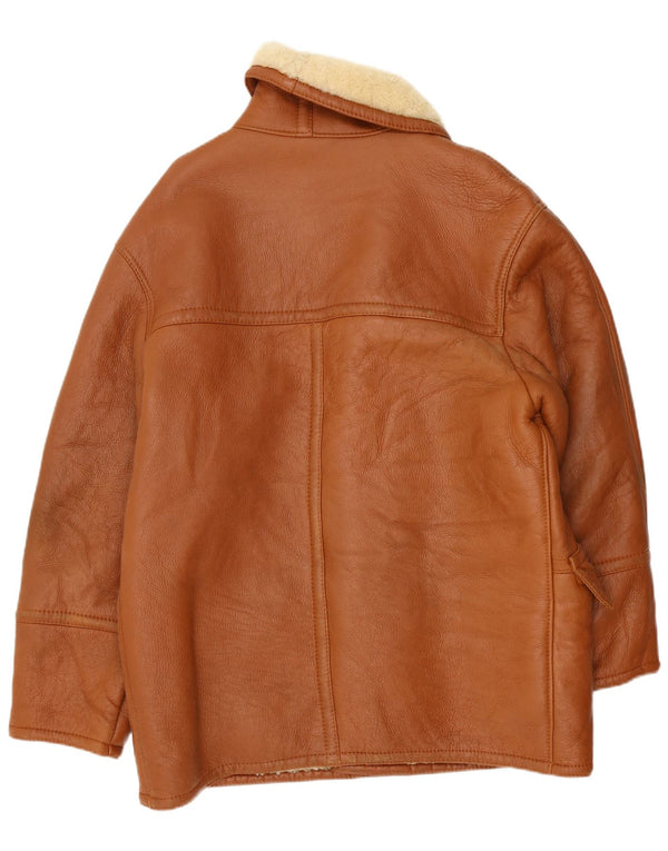 Vintage Ανδρικό Διπλό Μπουφάν Shearling IT 54 2XL Καφέ