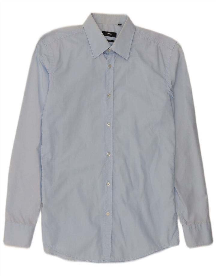 Ανδρικό πουκάμισο Hugo Boss Slim Fit Μέγεθος 38 15 Μεσαίο Μπλε Βαμβακερό