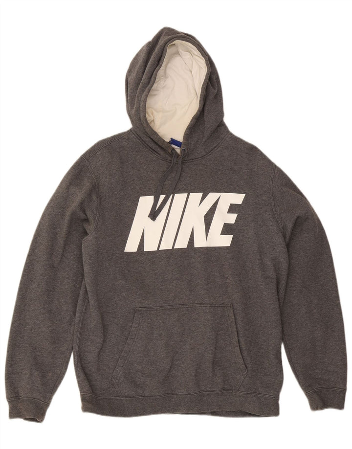 Ανδρικά γραφικά κουκούλα Nike, μεσαίο γκρι βαμβακερό
