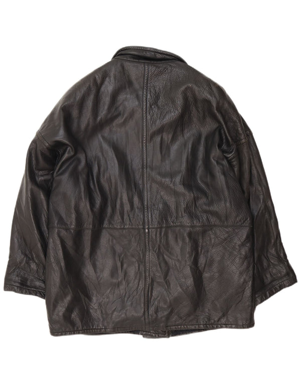 Vintage Γυναικείο Δερμάτινο Μπουφάν UK 18 XL Μαύρο