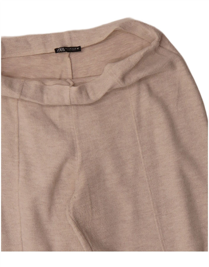 Zara Γυναικεία Φαρδιά Φόρμα Παντελόνια UK 12 Medium Beige