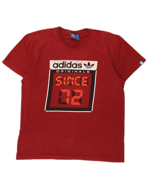 Ανδρικό γραφικό T-Shirt Adidas Top Medium Burgundy