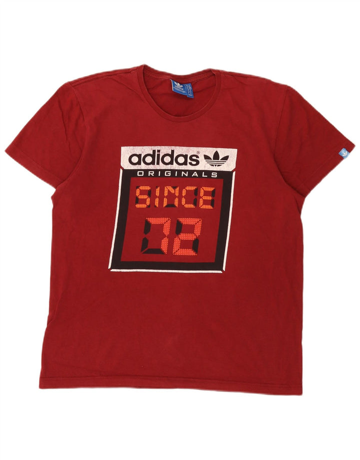 Ανδρικό γραφικό T-Shirt Adidas Top Medium Burgundy
