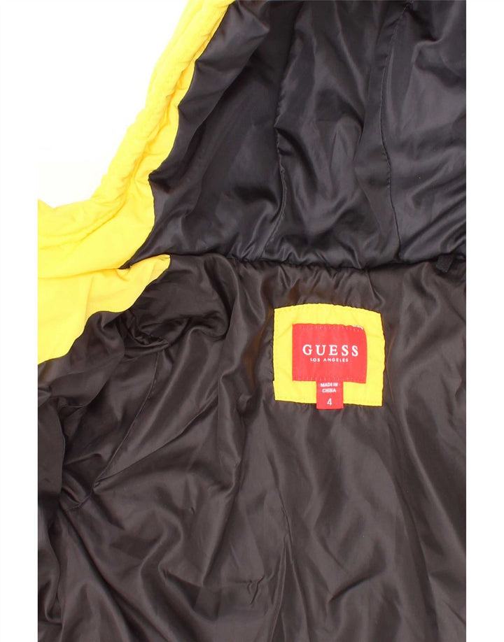 Guess Boys Graphic Hooded Jacket 3-4 Years Yellow Polyester