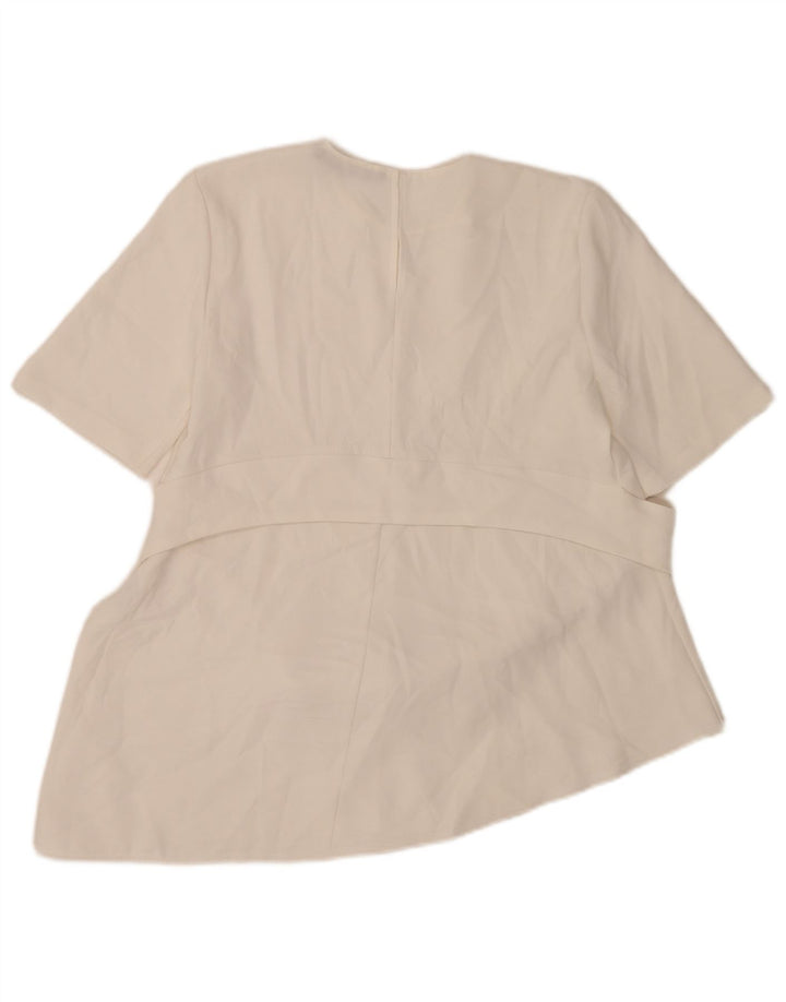 Zara Γυναικεία Ασύμμετρη Μπλούζα Τοπ UK 12 Medium White Polyester