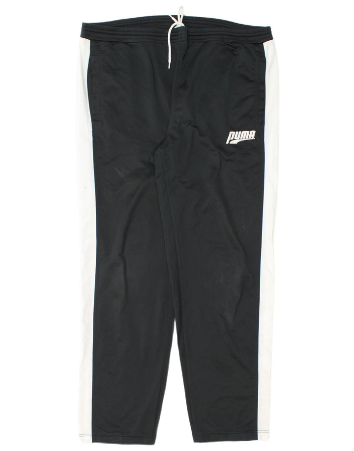 PUMA Mens Graphic Tracksuit Trousers 2XL  Black Colourblock Polyester