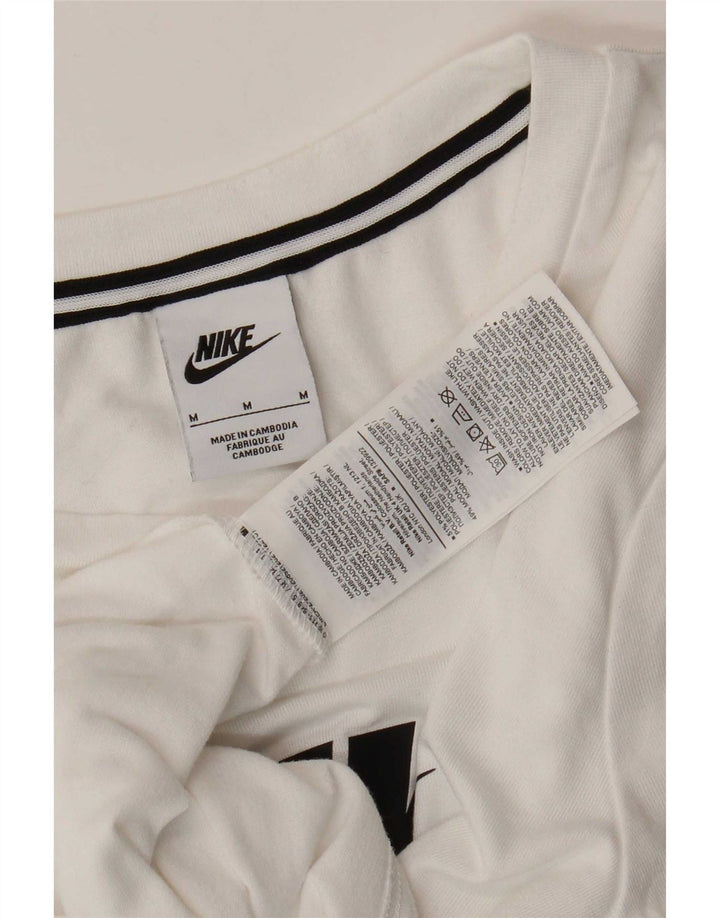 Γυναικείο γραφικό μπλουζάκι Nike τοπ UK 14 μεσαίου λευκού πολυεστέρα