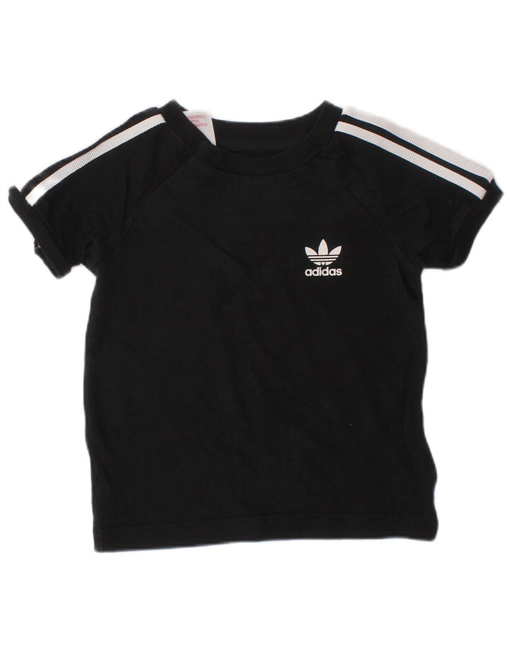 ADIDAS Baby Boys T-Shirt Top 6-9 Μηνών Μαύρο Βαμβακερό