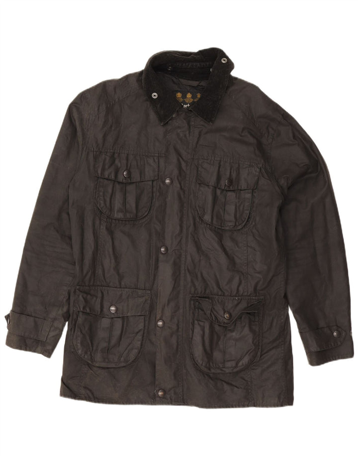 Ανδρικό κερωμένο βαμβακερό μπουφάν Barbour UK 40 Large Black