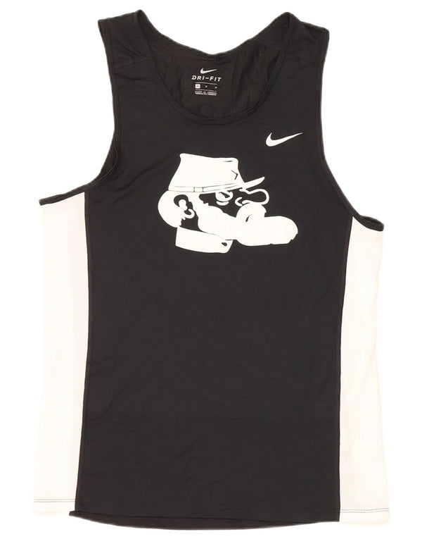 Ανδρικό γραφικό γιλέκο Nike Dri Fit, μεσαίο μαύρο έγχρωμο πολυεστέρας