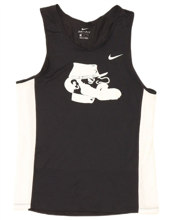Ανδρικό γραφικό γιλέκο Nike Dri Fit, μεσαίο μαύρο έγχρωμο πολυεστέρας