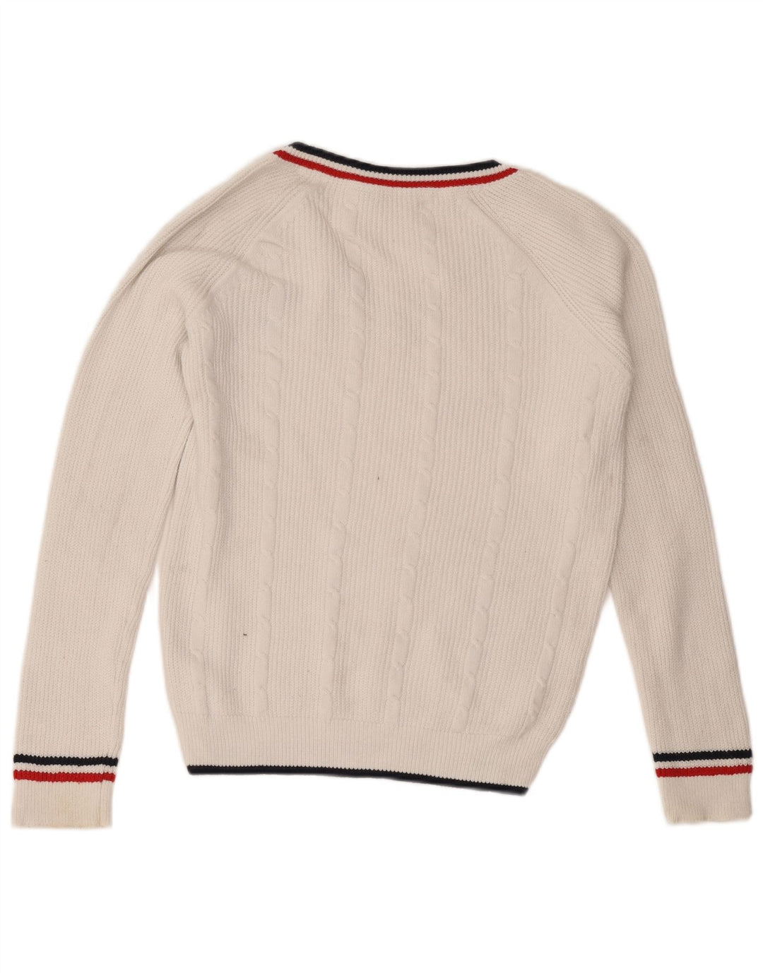 Crew Clothing Ανδρικό πουλόβερ με λαιμόκοψη σε μεσαίο λευκό βαμβάκι