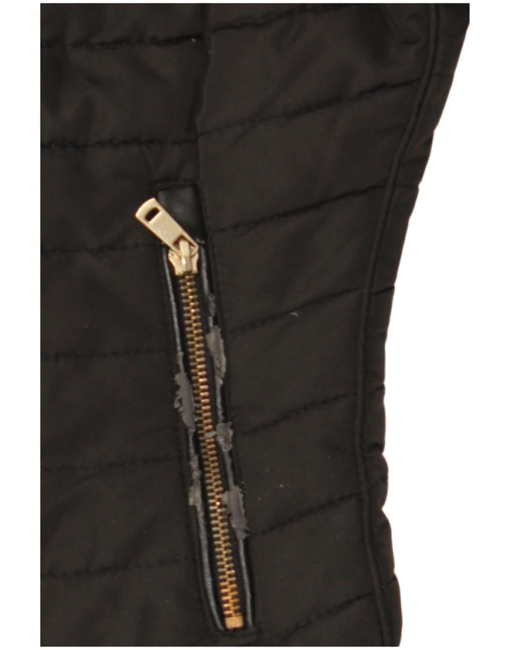 Zara Γυναικείο μπουφάν με κουκούλα UK 10 Small Black Polyester