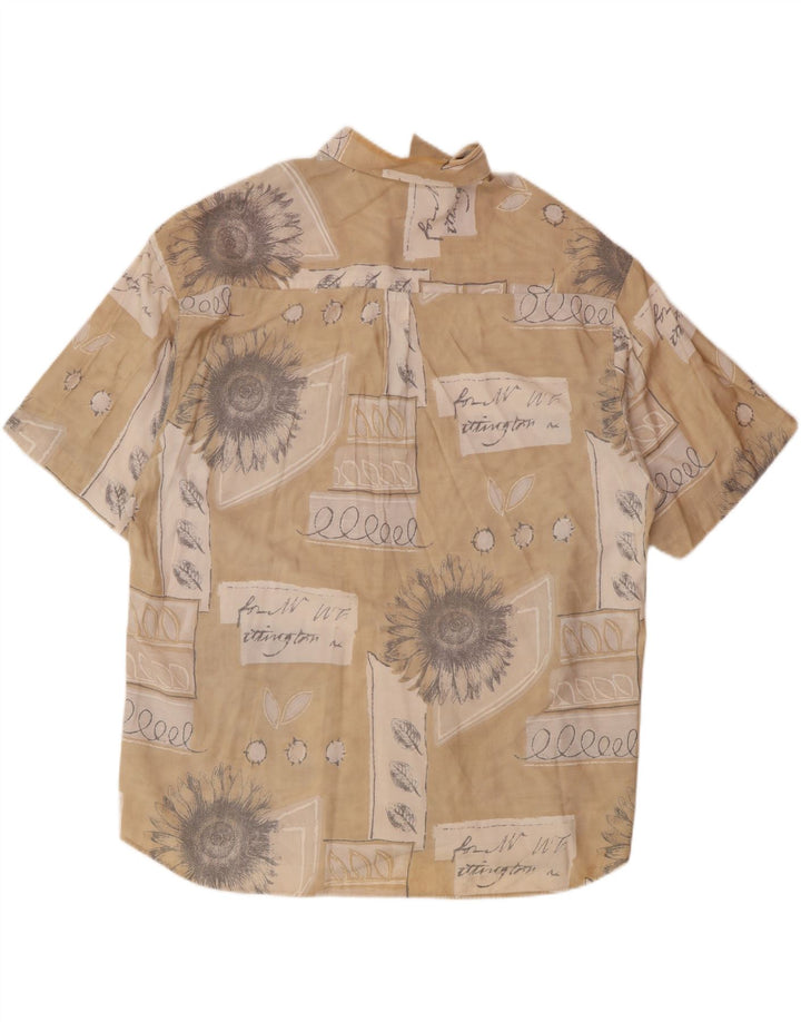 VIA CORTESA Ανδρικό κοντομάνικο πουκάμισο 43/44 XL μπεζ συνονθύλευμα