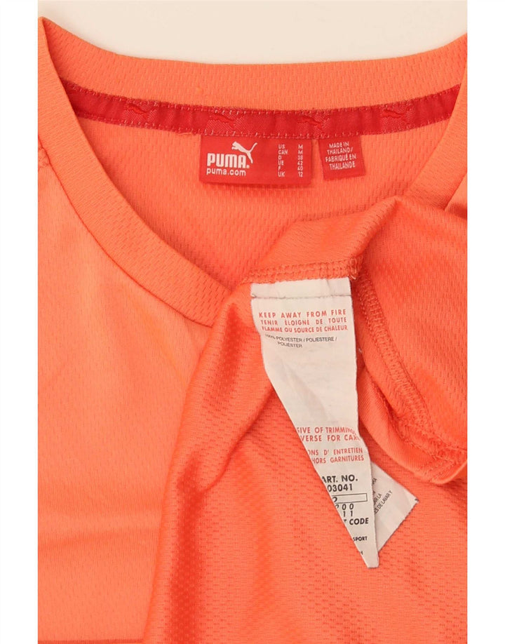 Puma Γυναικείο T-Shirt Top UK 12 Medium Orange Polyester