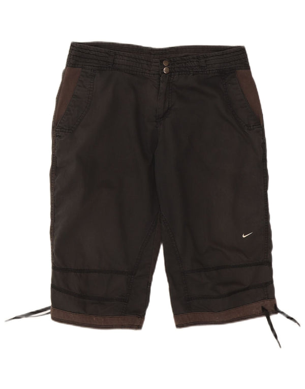 Γυναικείο γραφικό σορτς chino Nike UK 12 μεσαίο W30 μαύρο βαμβακερό χρώμα