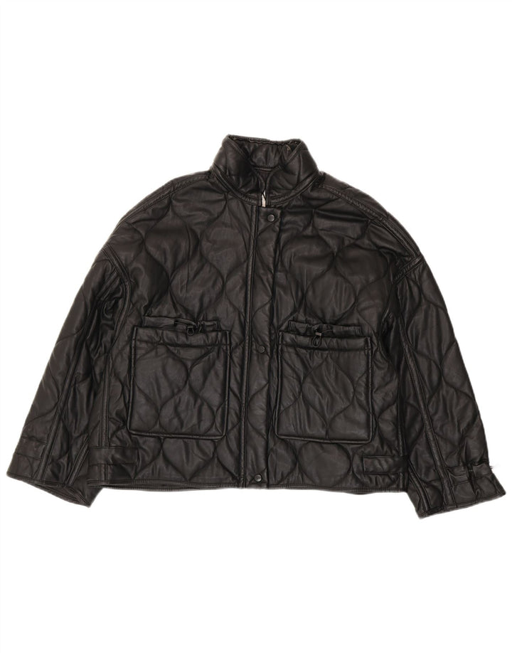 Zara Γυναικείο Καπιτονέ μπουφάν UK 10 Small Black Polyester