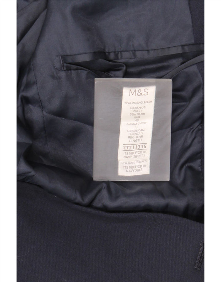 Marks & Spencer Ανδρικό Regular Fit Blazer Μπουφάν UK 36 Small Navy Blue