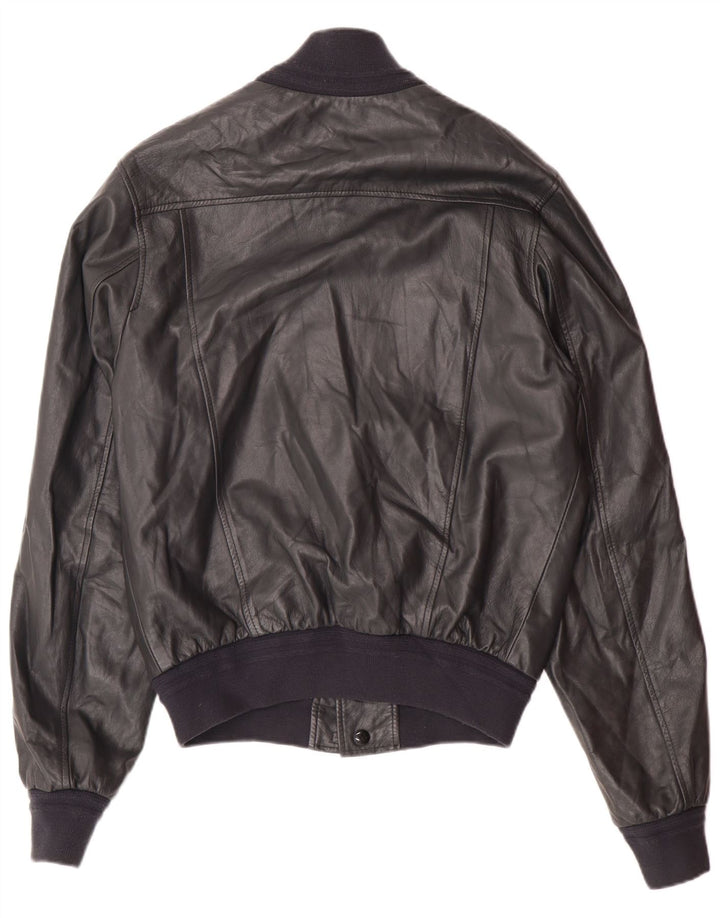 Vintage Ανδρικό Δερμάτινο Bomber Jacket UK 36 Small Grey Leather