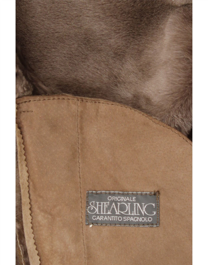 Vintage Γυναικείο Παλτό Shearling UK 18 XL Beige Shearling