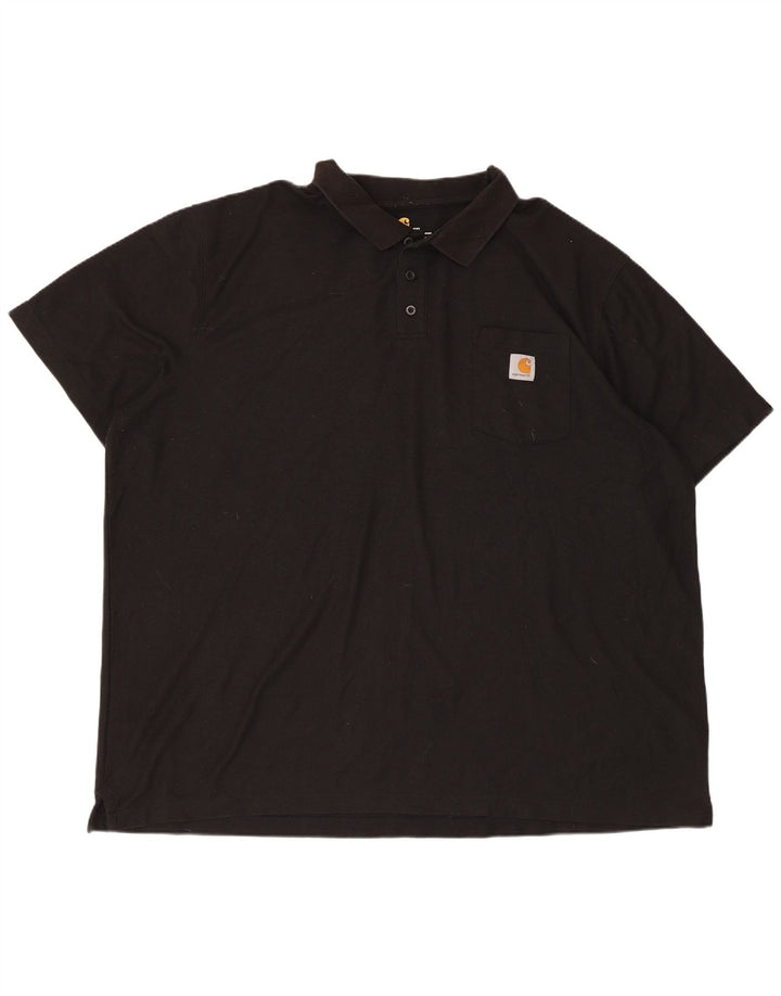 CARHARTT Ανδρικό γνήσιο μπλουζάκι πόλο 3XL μαύρο πολυεστέρα