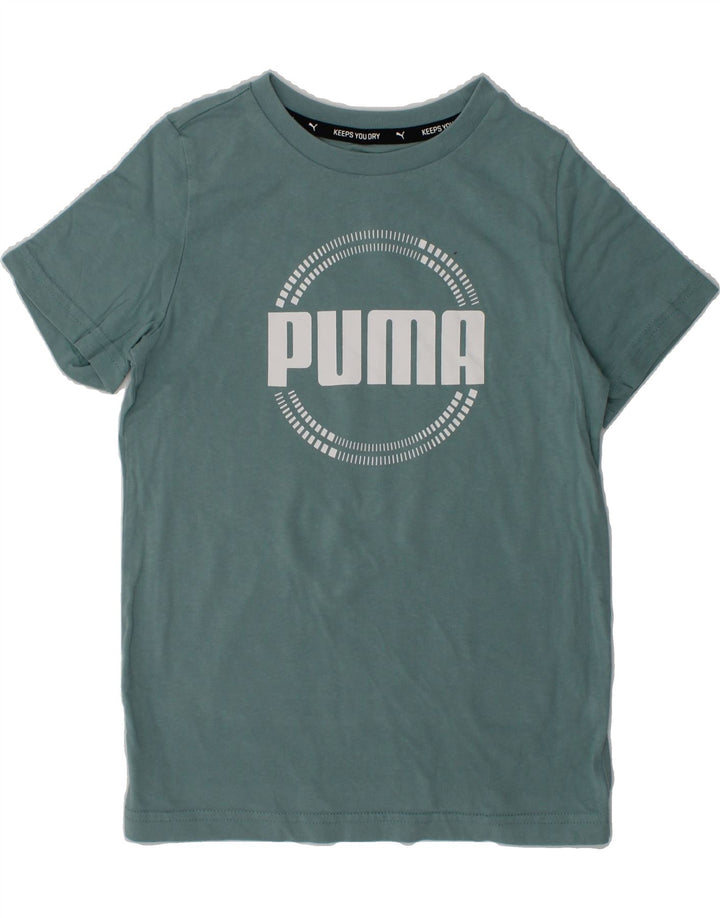 PUMA Girls Graphic T-Shirt Top 7-8 Years Green | Vintage Puma | Thrift | Second-Hand Puma | Used Clothing | Messina Hembry 