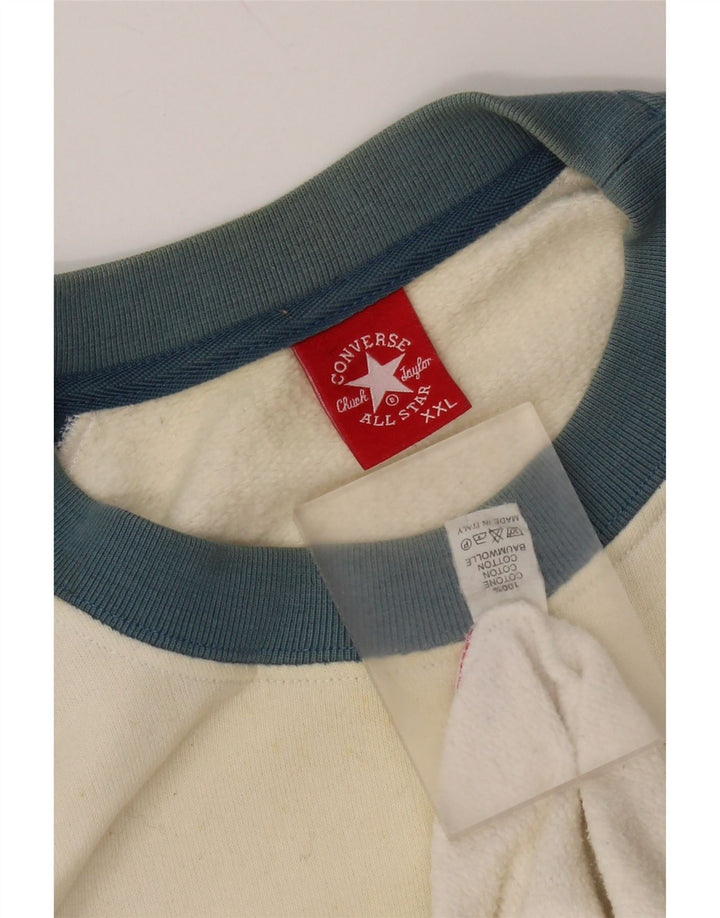 Ανδρική γραφική φούτερ Converse Chuck Taylor Jumper 2XL White Colourblock