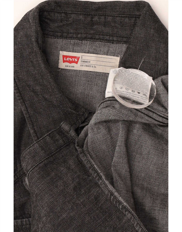 Ανδρικό τζιν πουκάμισο Levi's μικρό γκρι βαμβακερό