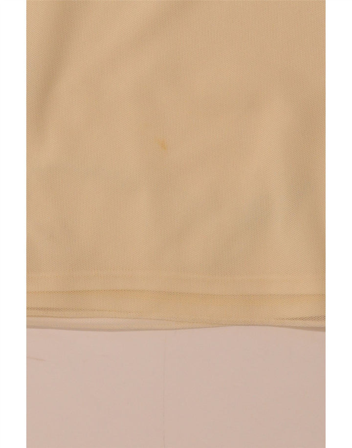 COAST Womens Crop See Through Μπλούζα Top UK 16 Large Yellow Polyester