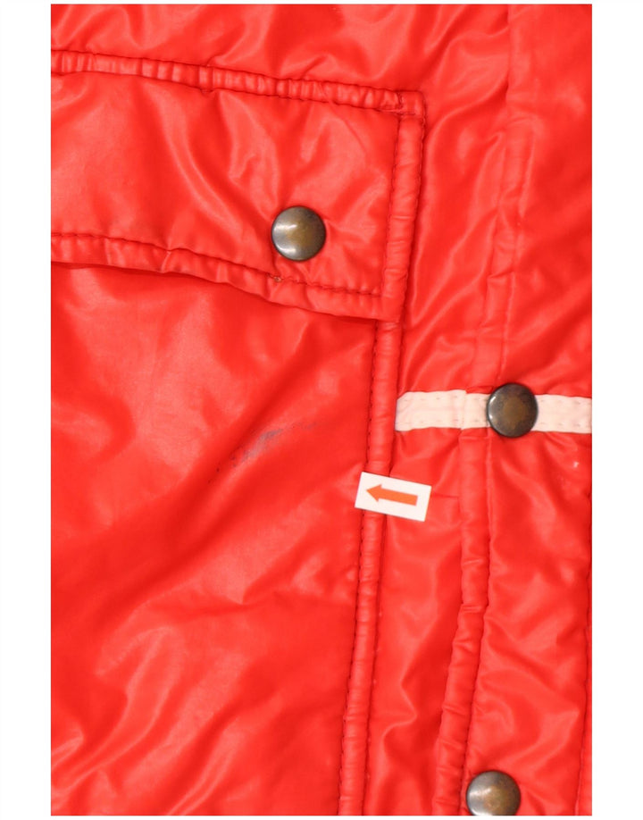 Vintage ανδρική επένδυση Gilet UK 36 Small Red Colorblock Πολυαμίδιο
