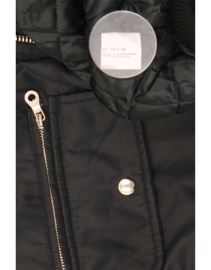 Swish Womens Crop Bomber Jacket IT 42 Medium Black Polyamide