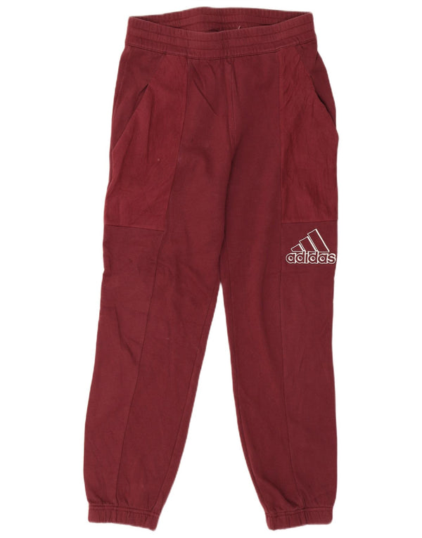 Γυναικεία αθλητική φόρμα γραφικών Adidas Παντελόνι Joggers UK 8/10 Small Burgundy