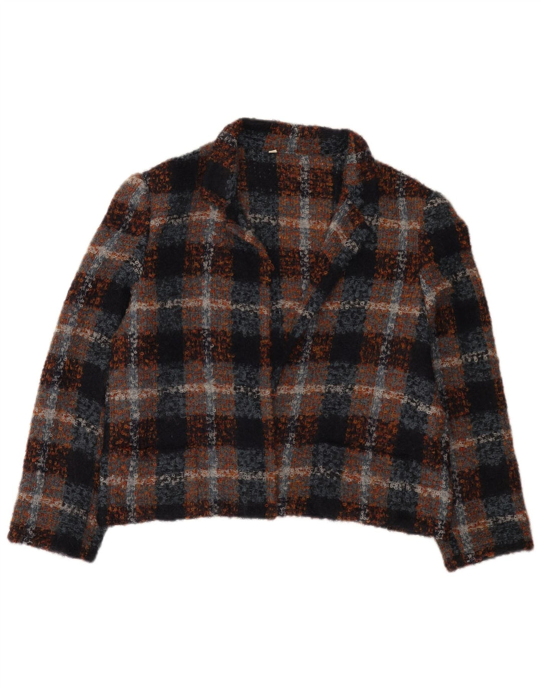 Vintage Γυναικείο Ανοιχτό Μπουφάν Bolero IT 48 XL Πολύχρωμο μαλλί καρέ