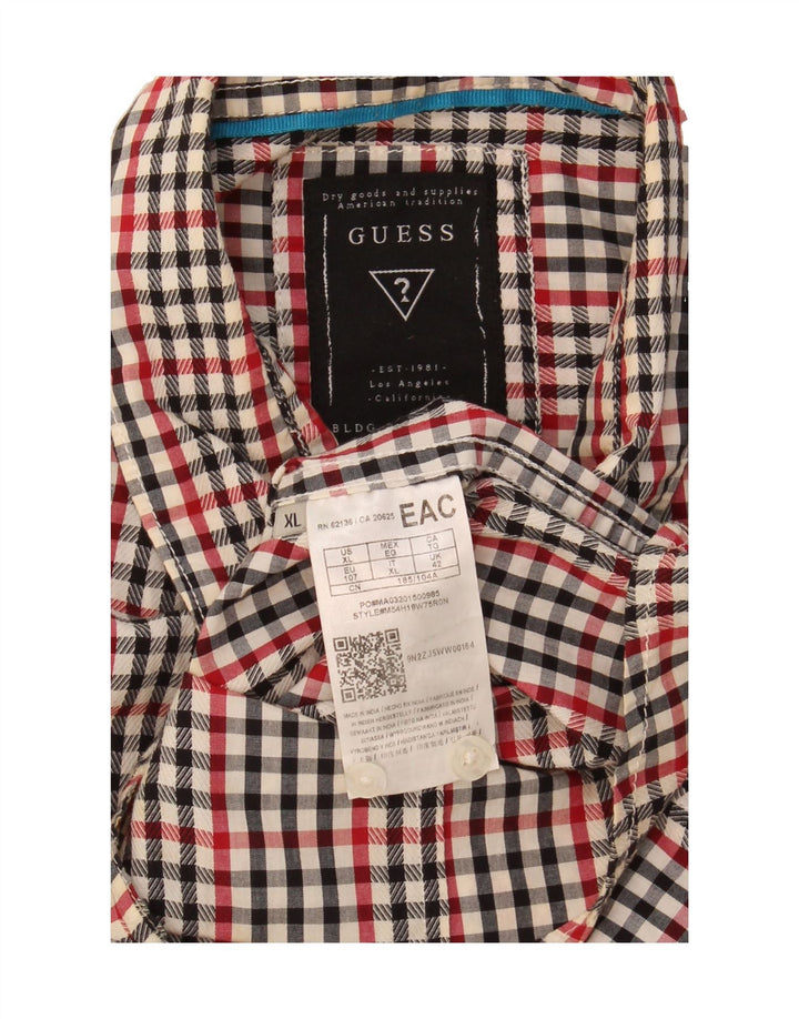 GUESS Mens Shirt UK 42 Large Multicoloured Check Cotton Vintage Guess and Second-Hand Guess from Messina Hembry 