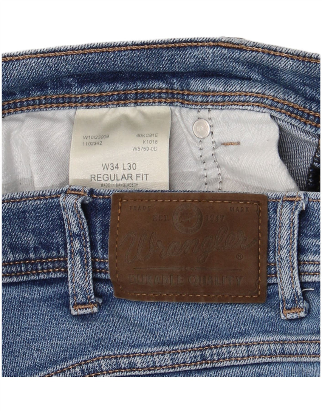 Ανδρικό τζιν WRANGLER Regular Fit ίσιο W34 L30 Μπλε βαμβακερό