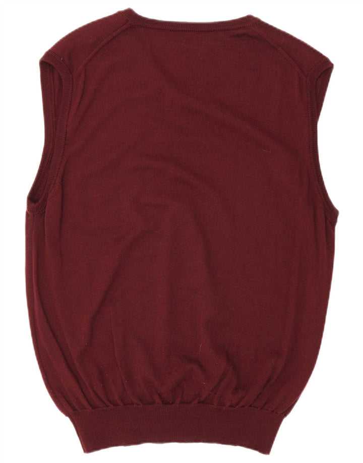 Ανδρικό γιλέκο Bugatti Tank Top UK 40 Μέτριο Βουργουνδί Παρθένο Μαλλί