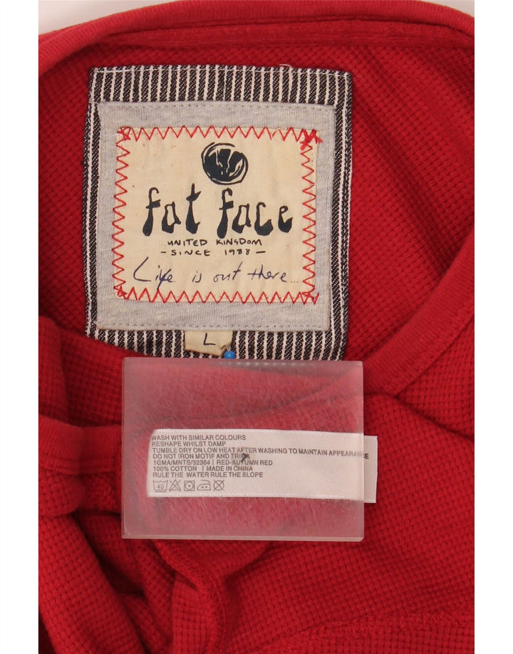 Ανδρικό μπλουζάκι Fat Face Μακρυμάνικο μεγάλο κόκκινο βαμβακερό