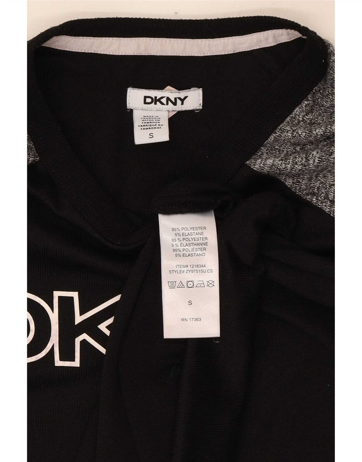 Dkny Γυναικείο τοπ μακρυμάνικο UK 10 Small Black Colorblock Πολυεστέρας