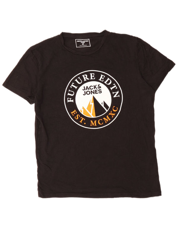 Jack & Jones Ανδρικό γραφικό μπλουζάκι Μπλούζα μεγάλο μαύρο βαμβακερό