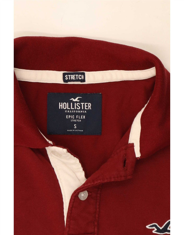 Ανδρικό μπλουζάκι πόλο Hollister μικρό μαρούν