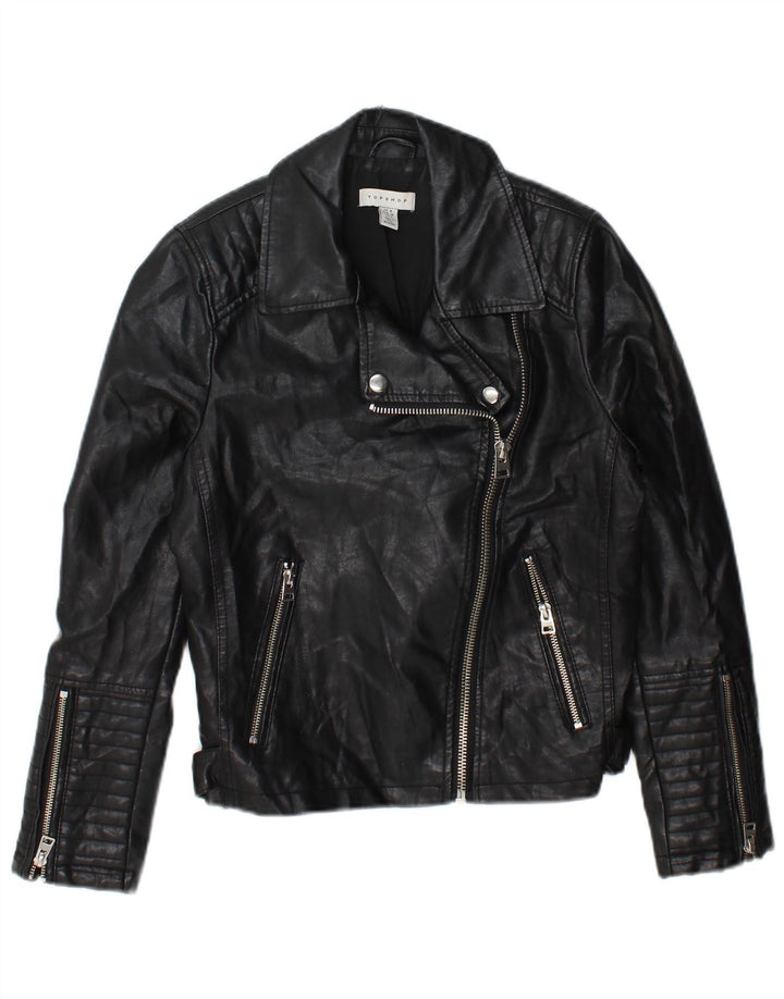 Topshop Γυναικείο Biker Jacket UK 8 Small Black Polyester